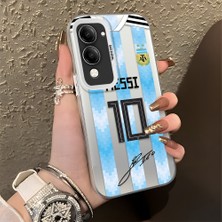 Ucuc Vivo Y04 Uyumlu Sert Akrilik Arka Silikon Kenar Lens Koruma Şık Baskı Kılıf