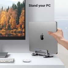 Dikey Bilgisayar Standı, Çift Yuvalı Ayarlanabilir Alüminyum Laptop Standı, MacBook Air/pro, Windows Dizüstü Bilgisayarlar, 13-17 Inç Laptoplar ile Uyumlu Masaüstü Tutucu – 20471