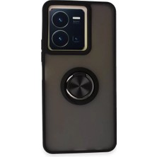 Dukkanıum Newface Vivo Y36 Kılıf Montreal Yüzüklü Silikon Kapak - Siyah