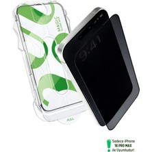 Evax [e-Pro Hayalet] iPhone 16 Pro Max Uyumlu Hayalet Özellikli Kolay Kurulum 5d Tam Cam Ekran Koruyucu