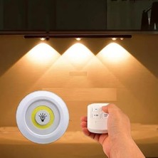 3'lü Set, Pille Çalışır, Uzaktan Kumandalı, Ayarlanabilir Parlaklık Ayarı, Otomatik Kapanma, Kablosuz Montaj, Yapışkan Bant Ile, LED Işık, Pille Çalışır