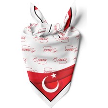 K.atatürk Imzalı Türk Bayrağı Desen Bandana/fular