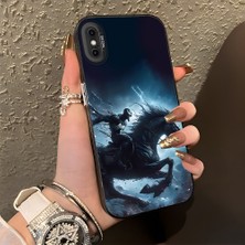 Ucuc iPhone X/xs Uyumlu Sert Akrilik Arka Silikon Kenar Lens Koruma Şık Baskı Kılıf