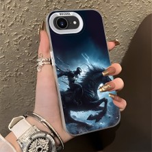 Ucuc iPhone 17E Uyumlu Sert Akrilik Arka Silikon Kenar Lens Koruma Şık Baskı Kılıf