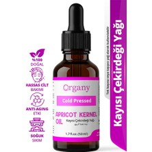 Organy Soğuk Sıkım Kayısı Çekirdeği Yağı %100 Doğal Nemlendirici Kuru Cilt Bakım Yağı Apricot Kernel Oil 50 ml