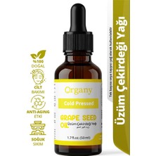 Organy Soğuk Sıkım Üzüm Çekirdeği Yağı %100 Doğal Cilt Saç ve Masaj Bakım Yağı Grape Seed Oil 50 ml