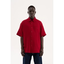 Machinist Erkek Basic Cotton Gömlek Bordo