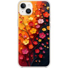 Le Balvo Iphone 14 Plus Uyumlu Sonbahar Çiçekleri Baskılı Silikon Kılıf