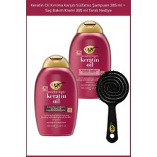 Ogx Keratin Oil Kırılma Karşıtı Sülfatsız Şampuan 385 ml Bakım Yapıcı Etki ve Tarak Hediye