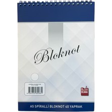 Elma Kırtasiye A5 Spiralli Düz Bloknot 40 Yp.