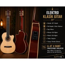 Valares QCG10CS Üst Seviye Sahne Performansı Sunan Elektro Klasik Gitar 3 Bant Eq Full Aksesuar Seti