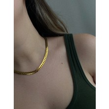 Owentis Çelik Gold Ezme Basic Angel Zincir Kolye -Kararma Yapmaz-