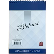 Elma Kırtasiye A5 Spiralli Düz Bloknot 40 Yp.