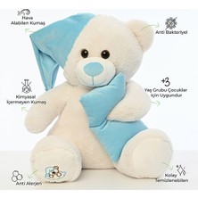 Pufu Toys Pelüş Uyku Arkadaşım Ayıcık 60 cm Beyaz Mavi 03007