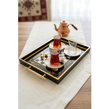 Dekoratif Sunum Tepsisi - Damalı