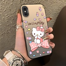 Ucuc iPhone X/xs Uyumlu Sert Akrilik Arka Silikon Kenar Lens Koruma Şık Baskı Kılıf