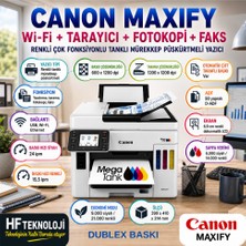 Canon Dublex Baskı ve 3 Tepsi Kağıt Girişi ile Maxify Wi-Fi + Faks Renkli Çok Fonksiyonlu Tanklı Mürekkep Püskürtmeli Yazıcı