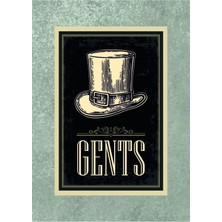 Minik Dükkan Wc Gents Tabela Retro Vintage Ahşap Poster