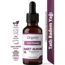 Organy Soğuk Sıkım Tatlı Badem Yağı %100 Doğal Cilt ve Saç Bakım Yağı Sweet Almond Oil 50 ml
