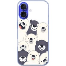 Le Balvo Iphone 16 Uyumlu Gülen Kutup Ayıları Baskılı Silikon Kılıf