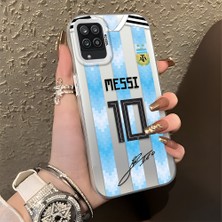 Ucuc Samsung Galaxy A12/M12 Uyumlu Sert Akrilik Arka Silikon Kenar Lens Koruma Şık Baskı Kılıf