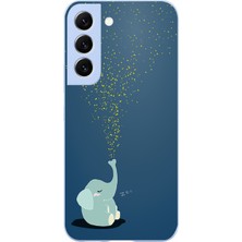Le Balvo Samsung Galaxy S22 Uyumlu Uyuyan Fil Baskılı Silikon Kılıf