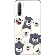 Le Balvo Oppo Reno 3 Uyumlu Gülen Kutup Ayıları Baskılı Silikon Kılıf