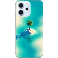 Le Balvo Oppo Reno 14F Uyumlu Adada Palmiye Baskılı Silikon Kılıf