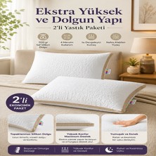 MUK's Beauty Tools 2’li Extra Yüksek Dolgun Uyku Yastığı 1100 gr Saf Silikon Dolgu