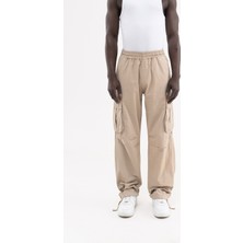 Machinist Erkek Cepli Kargo Baggy Jean Pantolon Bej
