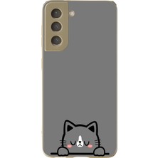 Le Balvo Samsung Galaxy S21 Fe Uyumlu Uyuyan Kedi Baskılı Silikon Kılıf