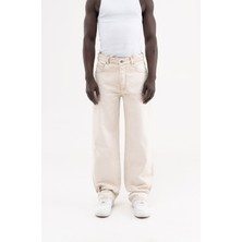 Machinist Erkek Efektli Yıkamalı Baggy Jean Pantolon Taş