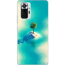 Le Balvo Redmi Note 10 Pro Uyumlu Adada Palmiye Baskılı Silikon Kılıf