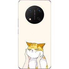 Le Balvo Honor Magic 7 Lite Uyumlu Sarı Kedi Yanakları Baskılı Silikon Kılıf