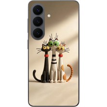 Le Balvo Samsung Galaxy S26 Uyumlu Neşeli Kedi Ailesi Baskılı Silikon Kılıf