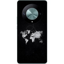 Le Balvo Honor X9B Uyumlu Dünya Haritası Uçuş Baskılı Silikon Kılıf