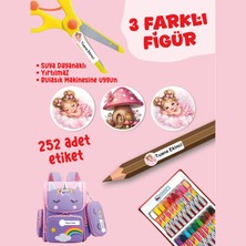 Yunus Copy Okul Etiketi Kalem Defter Etiketi Uyuyan Güzel Özel Isim Yazılabilen Etiket - 252ADET