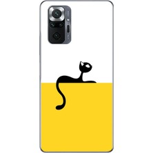 Le Balvo Redmi Note 10 Uyumlu Dişi Kedi Baskılı Silikon Kılıf
