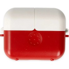 Aslanoğlu Store Mey Ithalat®   Airpods 3 (3.nesil) Basmalı Kılıf - Kırmızı-Beyaz
