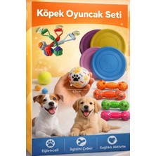 Boxland Büyük-Orta Irk Köpek Oyuncak Seti Sesli Dumbbell + Frizbi + Isırma Ipi Oyuncağı Seti