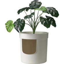 Moderna Beyaz Hidden Planter Saksı Kapalı Kedi Tuvaleti