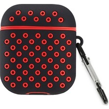 Aslanoğlu Store Mey Ithalat®   Airpods 3 (3.nesil) Spor Delikli Kılıf - Siyah-Kırmızı