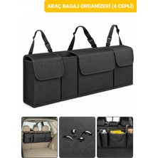 Arnee 4 Cepli Katlanabilir Oto Bagaj Çantası Bagaj Organizeri Araç Içi Düzenleyici Koltuk Arkası Organizer Siyah