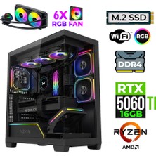 Xaser Fade X10 Ryzen 7 5700X 16GB Ram 1tb M.2 Nvme SSD 16GB RTX5060TI Sıvı Soğutmalı Oyuncu Bilgisayarı