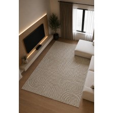 Tch Home Living Arktis Bej Iskandinav Yumuşak Jüt Taban Dokuma Halı Salon Mutfak Oturma Odası Koridor Yolluk Çocuk Odası Halısı 01123