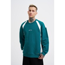 Machinist Erkek Born Again Sweatshirt Yağ Yeşili-Ekru