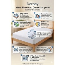 Derbey 70X140 cm Fitted Yatak Koruyucu Alez Sıvı Geçirmez Bebe Micro Kumaş