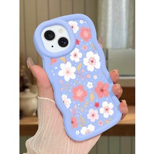 Ucuc iPhone 15 Plus Uyumlu Mavi Silikon Kılıf Kamera Korumalı Darbe Emici Tasarım Şık Baskı Kılıf
