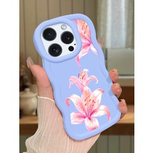Ucuc iPhone 15 Pro Uyumlu Mavi Silikon Kılıf Kamera Korumalı Darbe Emici Tasarım Şık Baskı Kılıf