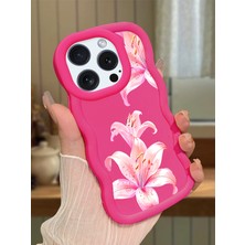 Ucuc iPhone 14 Pro Uyumlu Fuşya Silikon Kılıf Kamera Korumalı Darbe Emici Tasarım Şık Baskı Kılıf